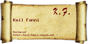 Keil Fanni névjegykártya